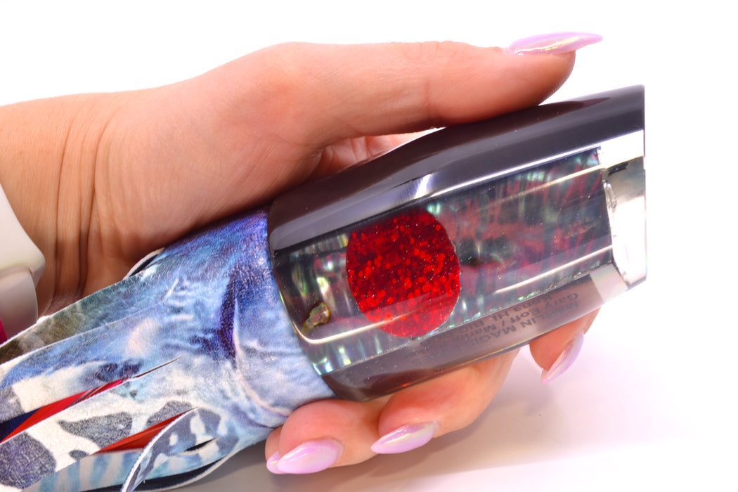 Marlin Magic Blue-Purple Abalone Black Back Red Eyes Big Dog 14" 10oz ALV Vinyl Wahoo GZE