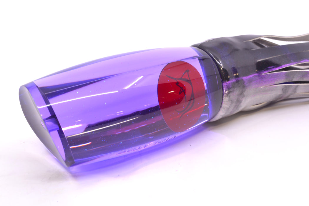 Bonze Lures Purple Mirrored Red Eyes Violator 14" 14.6oz Fire Tailz Vinyl Purple Drip