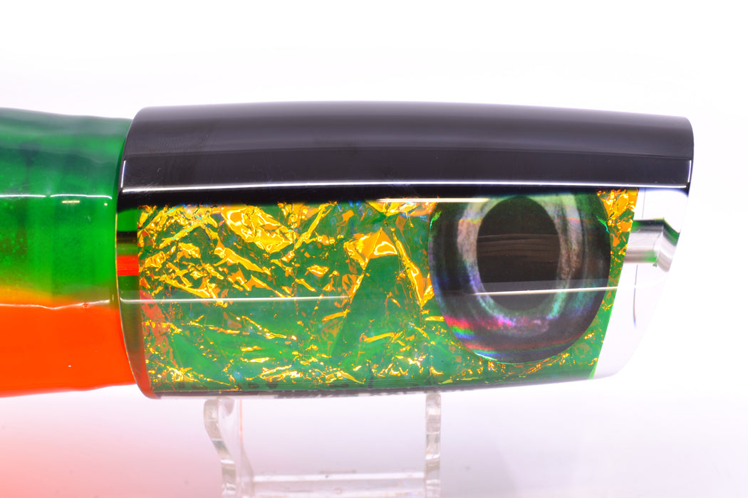 Moyes Lures Green-Orange Dichro Black Back Taxi Eyes XXL B.C.K. Teaser 22oz Skirted