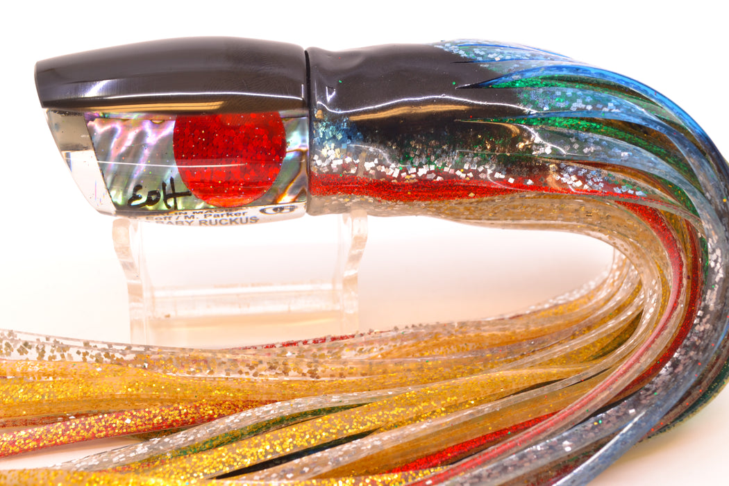Marlin Magic Blue-Purple Abalone Black Back Red Eyes Baby Ruckus 10" 6.5oz Skirted Evil