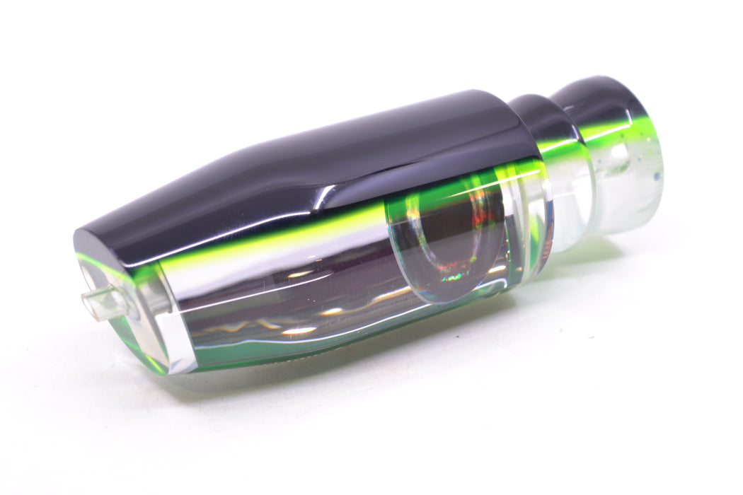 Moyes Lures Clear Mirrored Black-Green Back Taxi Eyes O.S. Plunger 12" 4.2oz GZE