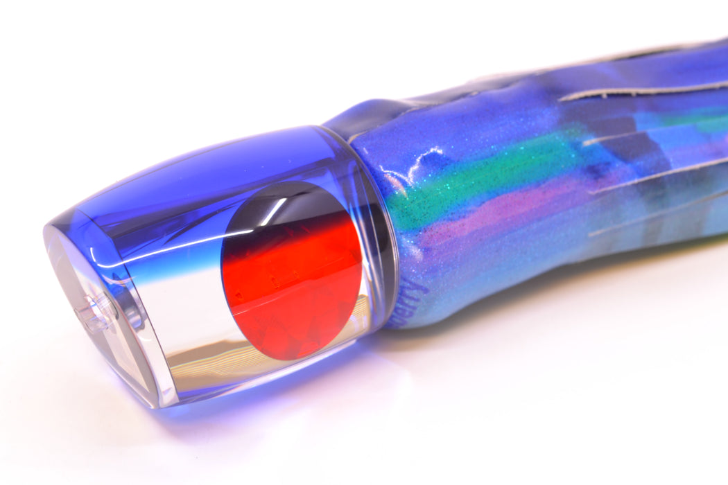 Moyes Lures Clear Mirrored Blue Back Red Eyes Medium J-Boy 12" 5oz FT Vinyl Blueberry