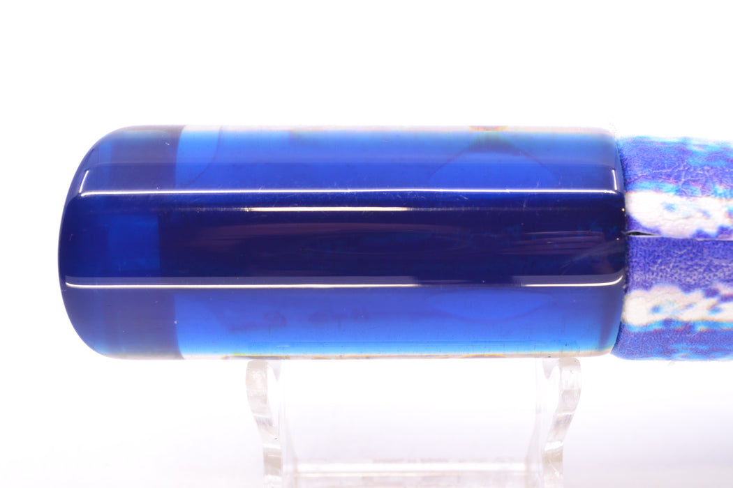 Marlin Magic Lures White Awabi Blue Back Taxi Eyes Large Tube 12" 7oz ALV Vinyl Ballyhoo