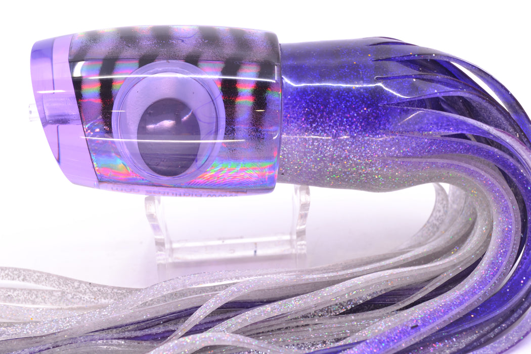Big T Lures Purple Pearl Black Striped Back Medium Zulu Impi 14" 11.5oz Skirted Purple-Silver GZE
