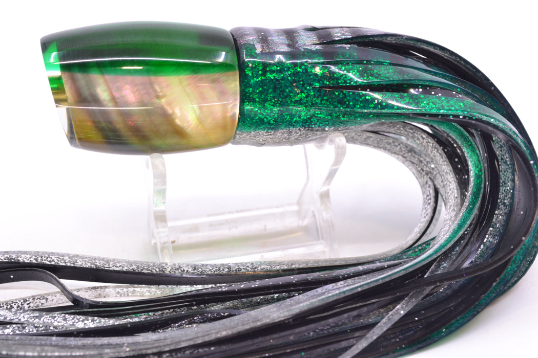 Crampton Baits Real Tahitian MOP Green Back Small DT 9" 4oz Skirted Green Aurora