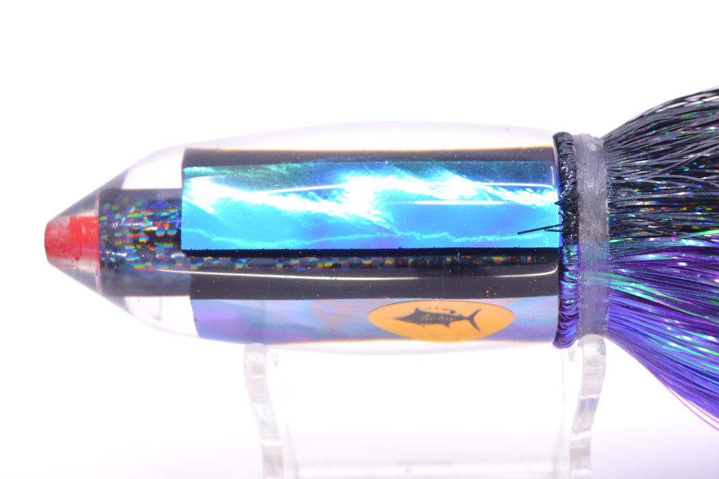 Aloha Lures Blue-Purple-Teal Dichro Black Rainbow Deep Six 9" 6oz Strobez Black-Purple