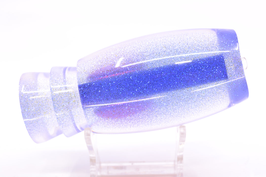 Moyes Lures Clear Mirrored Blue Glitter Back Red Eyes Large Argus 14" 6.5oz