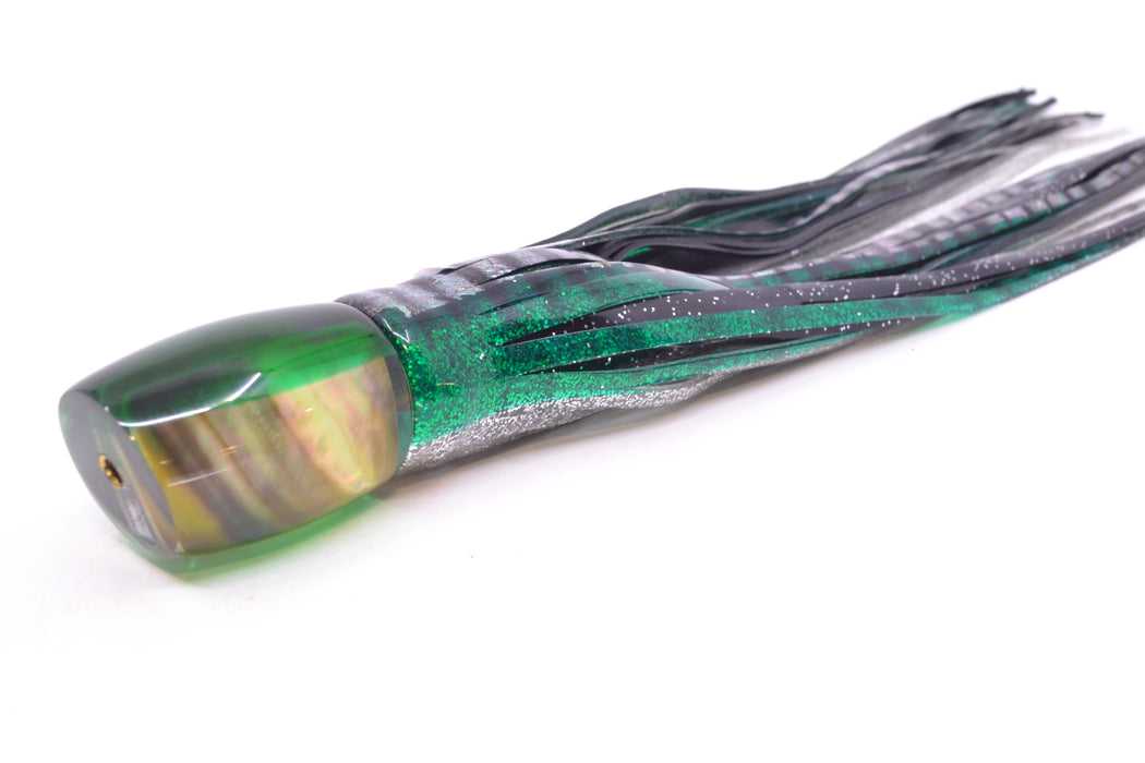 Crampton Baits Real Tahitian MOP Green Back Small DT 9" 4oz Skirted Green Aurora