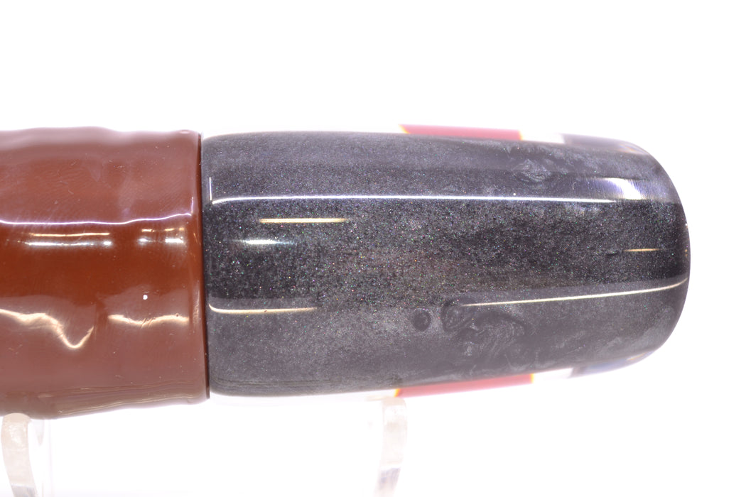 Koya Lures Mirrored Gray Back Red Eyes 614 9" 7oz Skirted Root Beer-Petrolero/Orange GZE