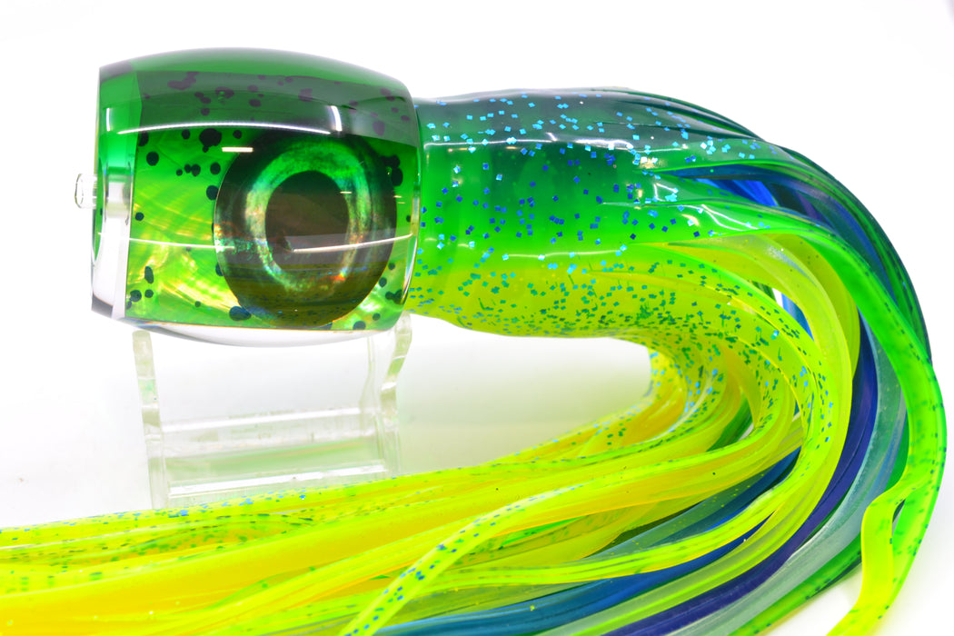 Moyes Lures Mahi MOP Green Back Taxi Eyes XL Secret 14" 9oz Skirted Mahi