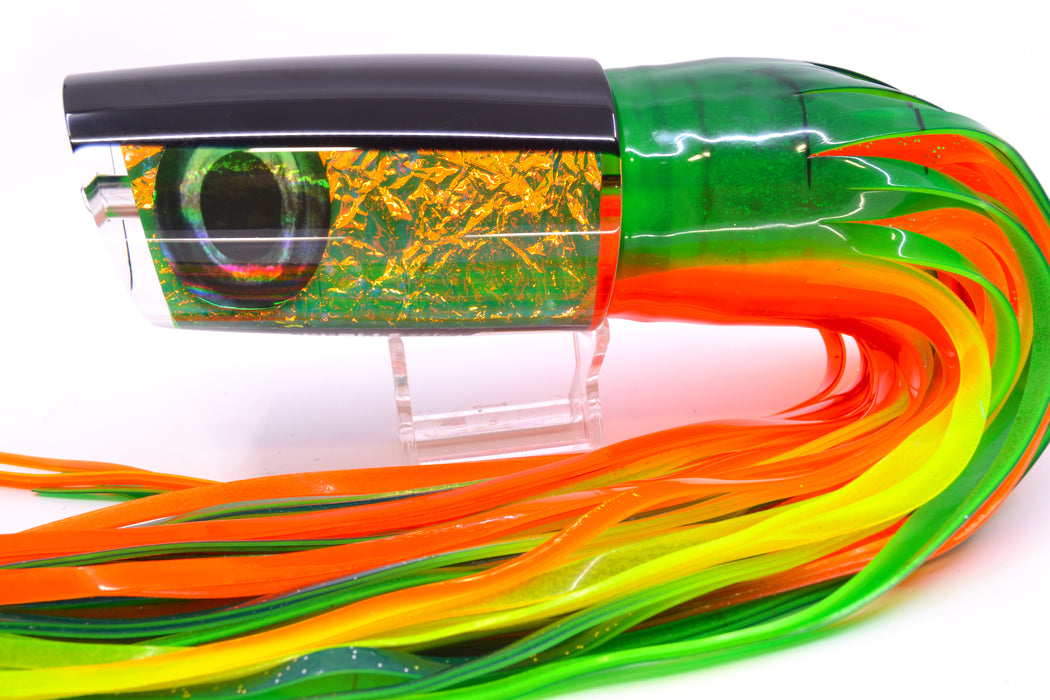 Moyes Lures Green-Orange Dichro Black Back Taxi Eyes XXL B.C.K. Teaser 22oz Skirted