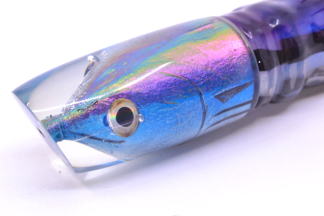 Ali'i Kai Lures Skipjack Fish Head Medium Plunger 12" 10oz Skirted Purple Skipjack GZE