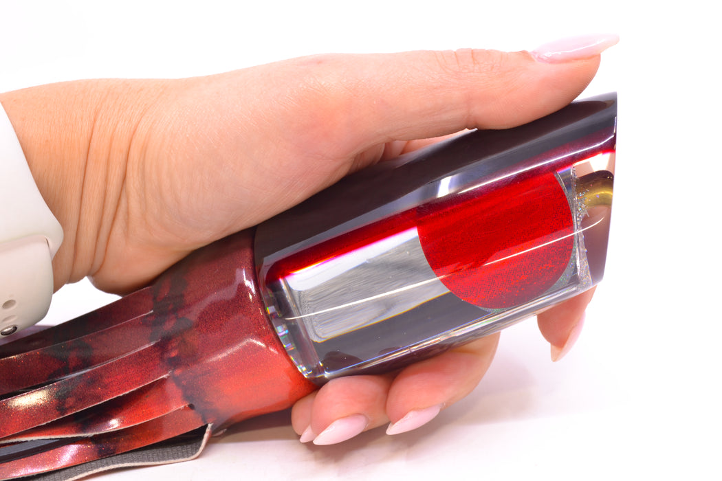 Koya Lures Mirrored Black-Red Back Red Eyes Medium Poi Dog 14" 10oz FT Vinyl Red Tiger