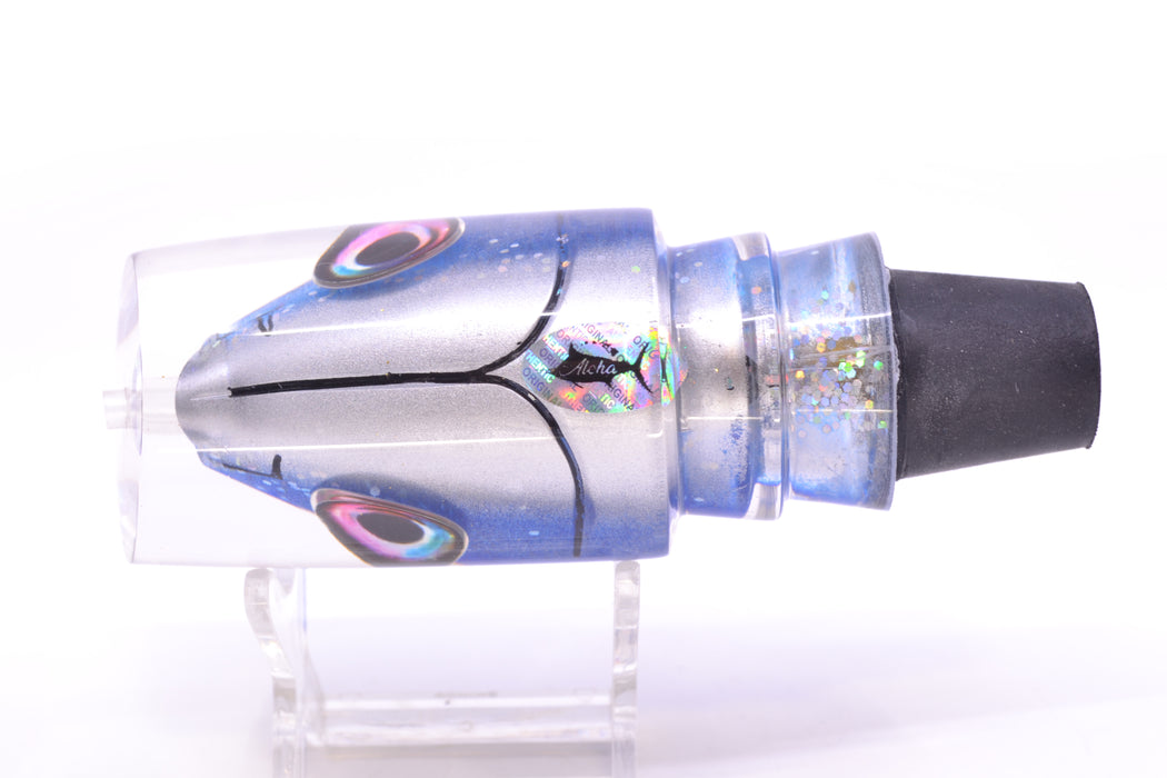 Aloha Lures Silver Rainbow Black-Blue Back "Scared $#!Tless" Baby Smash Bait 12" 7.3oz