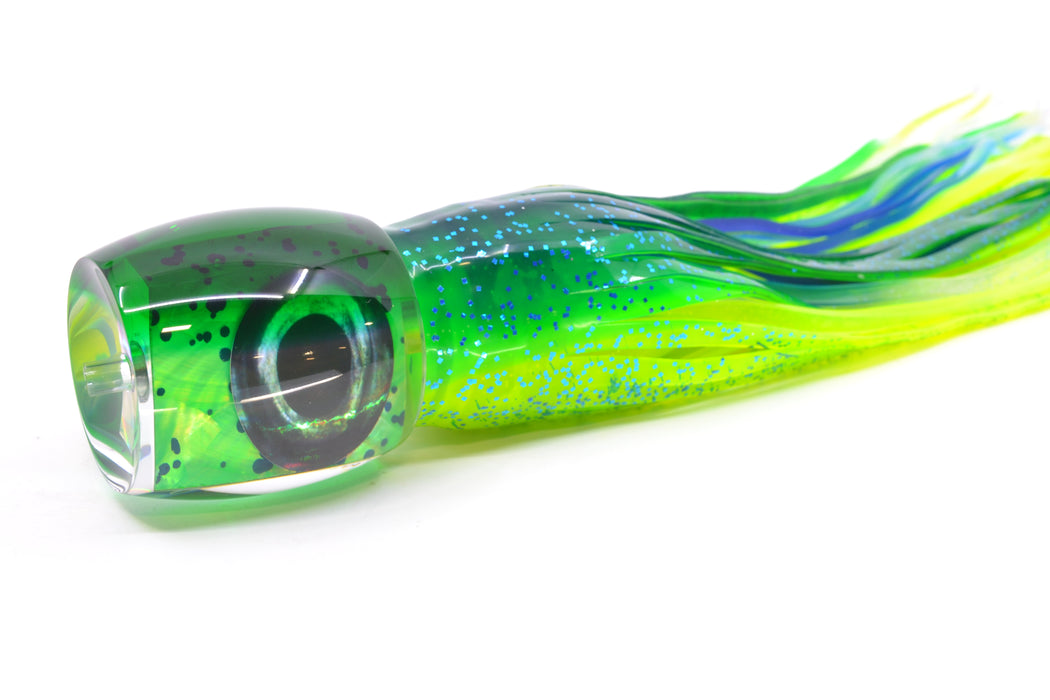 Moyes Lures Mahi MOP Green Back Taxi Eyes XL Secret 14" 9oz Skirted Mahi