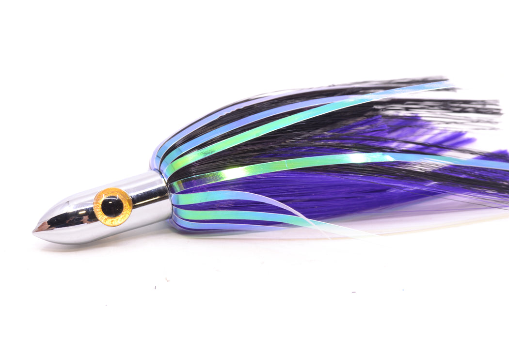 Iland Lures Black-Purple Flash Hair Chrome Head Jr. Ilander 6.75" 1.75oz JR450F-BK/PL