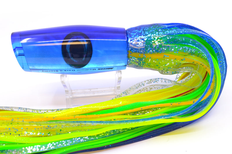 Moyes Lures Ice Blue MOP Blue Back Medium Dark-N-Stormy 12" 8.5oz Skirted