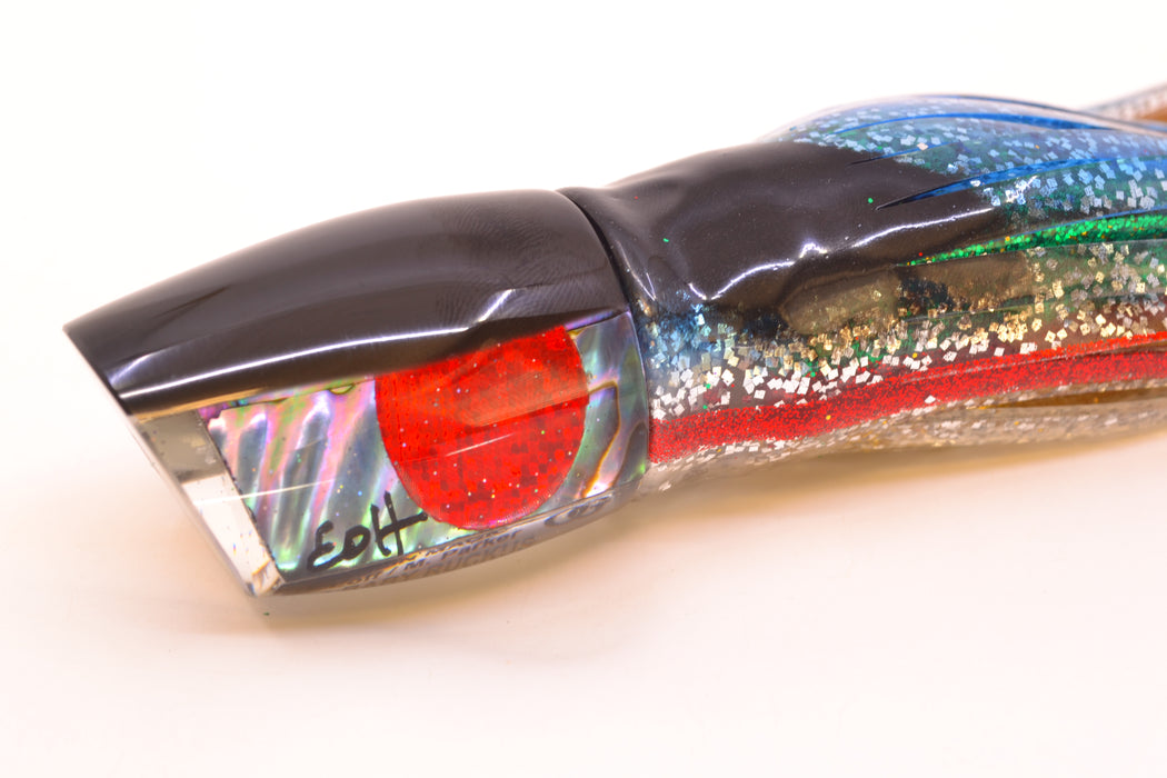 Marlin Magic Blue-Purple Abalone Black Back Red Eyes Baby Ruckus 10" 6.5oz Skirted Evil