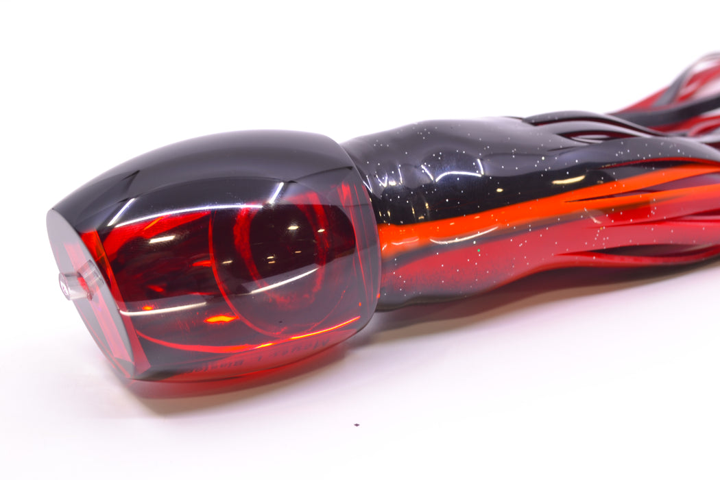 Moyes Lures Red Mirrored Black Back Taxi Eyes Large Blaster 14" 10.7oz Skirted Black-Red GZE