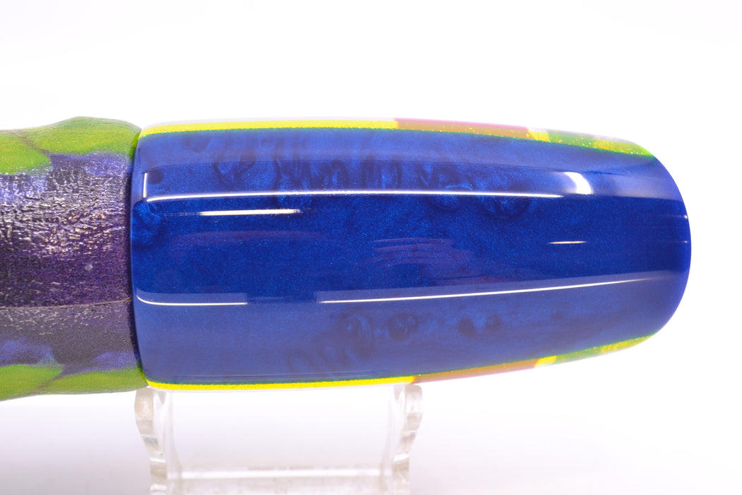 Koya Lures Mirrored Blue-Yellow Back Red Eyes Medium Poi Dog 14" 10oz ALV Vinyl Yellowfin