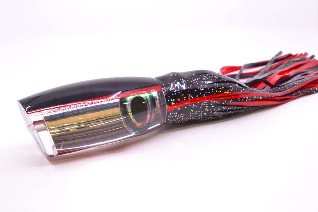 Moyes Lures Clear Mirrored Black-Red Back Punisher 16" 14.5oz Skirted Black/Red GZE