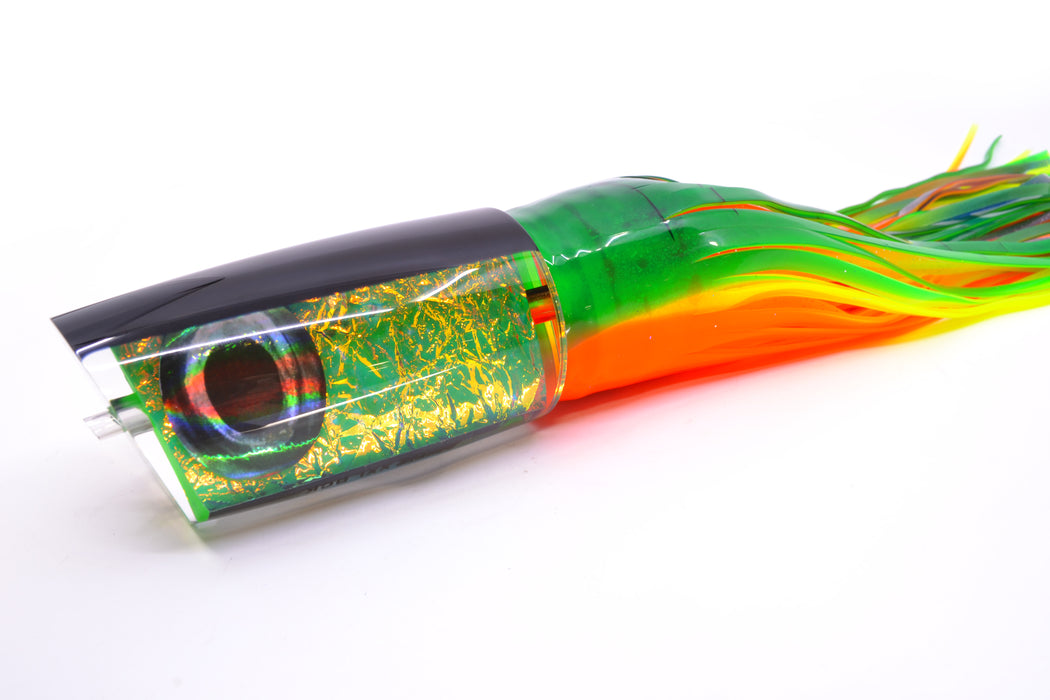 Moyes Lures Green-Orange Dichro Black Back Taxi Eyes XXL B.C.K. Teaser 22oz Skirted