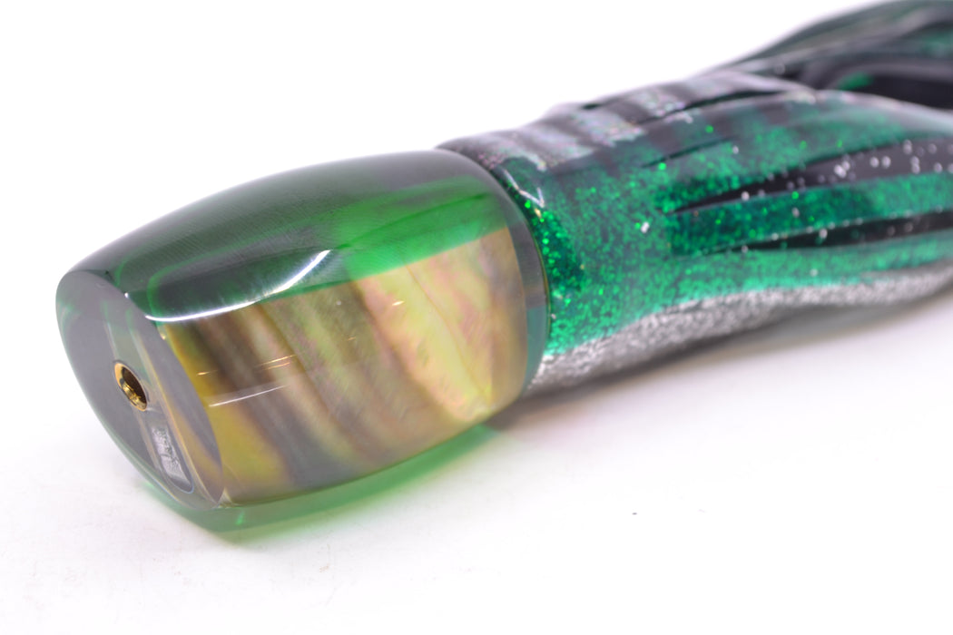 Crampton Baits Real Tahitian MOP Green Back Small DT 9" 4oz Skirted Green Aurora