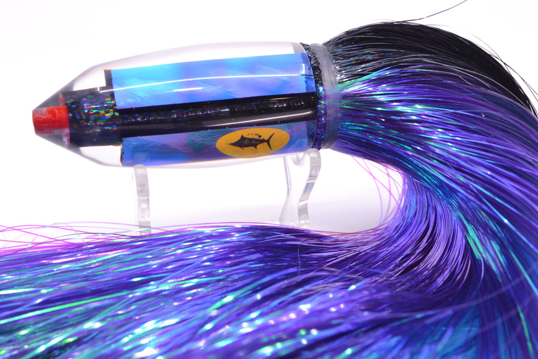 Aloha Lures Blue-Purple-Teal Dichro Black Rainbow Deep Six 9" 6oz Strobez Black-Purple