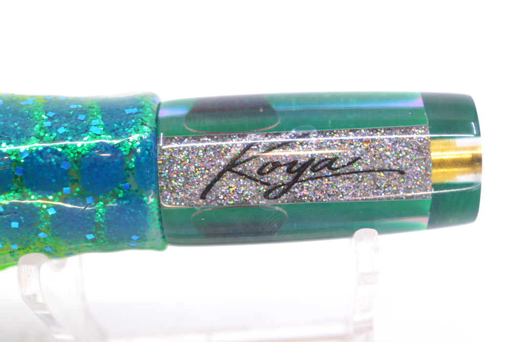 Koya Lures Silver Rainbow Pearl Green Back Red Eyes Hard Head 5.5" 2oz Skirted