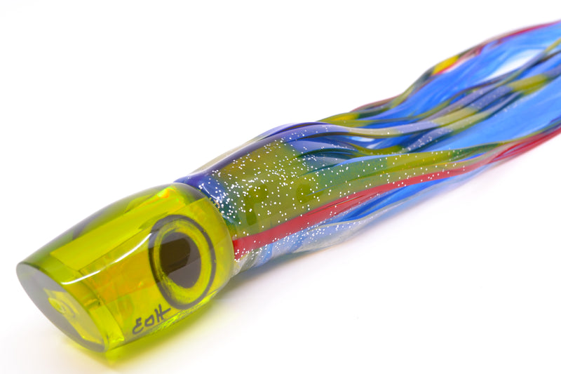 Marlin Magic Green/Gold Awabi Taxi Eyes Baby Ruckus 10" 6.5oz Skirted Green & Blue Bars-Red