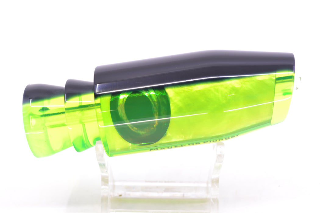Moyes Lures Chartreuse MOP Black Back Taxi Eyes O.S. Plunger 12" 4.2oz GZE