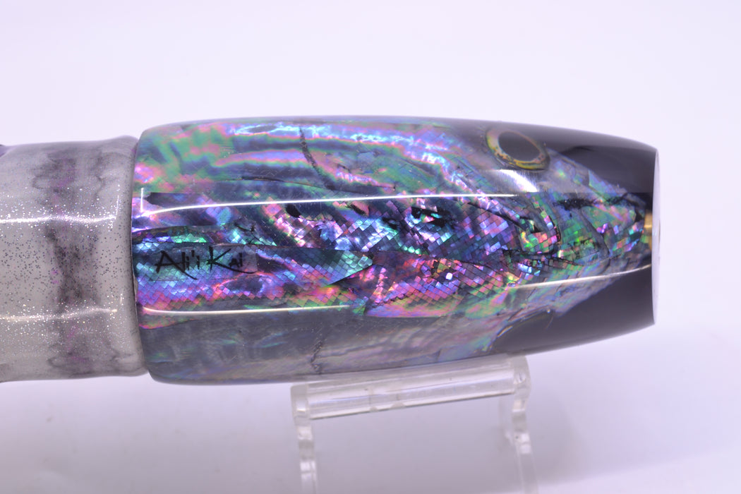 Ali'i Kai Lures Abalone Shell Fish Head Purple Back Large Plunger 14" 10.5oz FT Vinyl