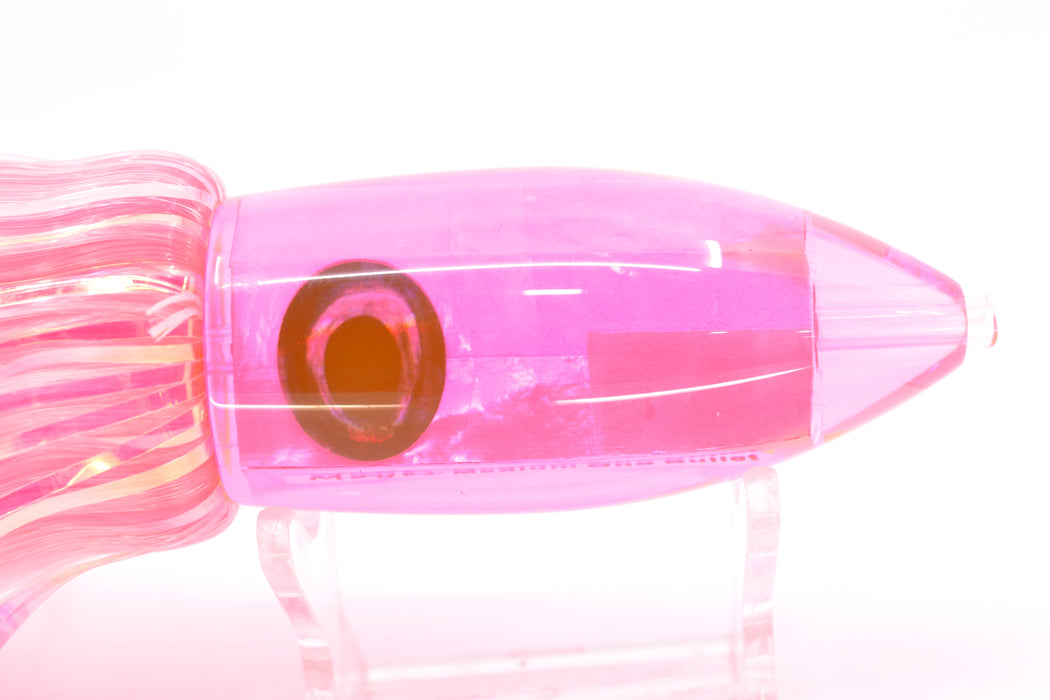 Moyes Lures Pink MOP Medium Ono Bullet 9" 5.5oz Skirted Mixed Pink-White Hair