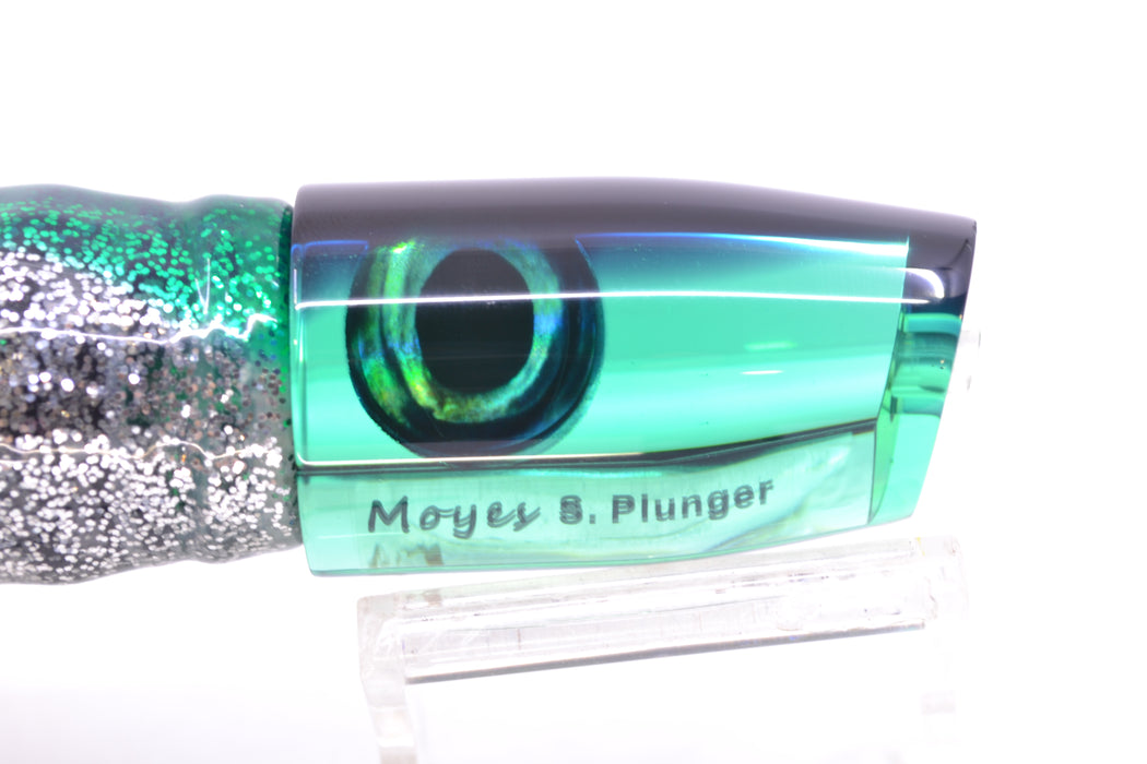 Moyes Lures Green Mirrored Black Back Small Plunger 9" 5oz Skirted Green Aurora GZE