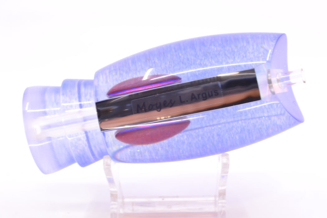 Moyes Lures Clear Mirrored Blue Glitter Back Red Eyes Large Argus 14" 6.5oz