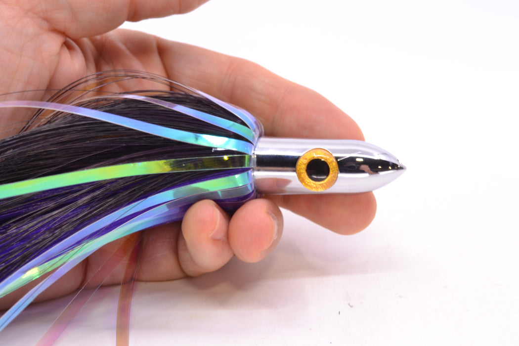 Iland Lures Black-Purple Flash Hair Chrome Head Jr. Ilander 6.75" 1.75oz JR450F-BK/PL