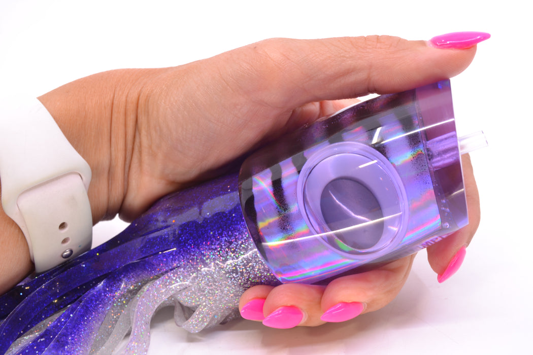 Big T Lures Purple Pearl Black Striped Back Medium Zulu Impi 14" 11.5oz Skirted Purple-Silver GZE
