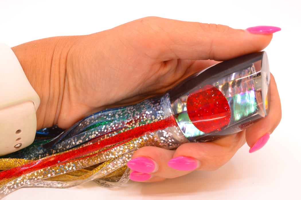Marlin Magic Blue-Purple Abalone Black Back Red Eyes Baby Ruckus 10" 6.5oz Skirted Evil
