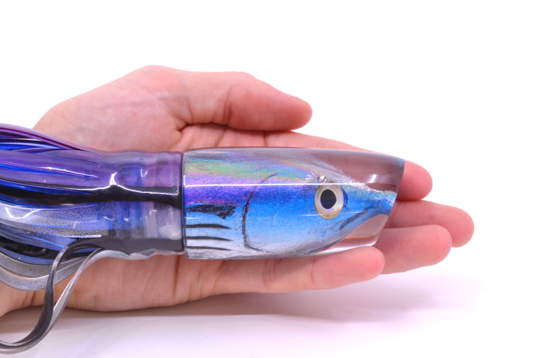 Ali'i Kai Lures Skipjack Fish Head Medium Plunger 12" 10oz Skirted Purple Skipjack GZE