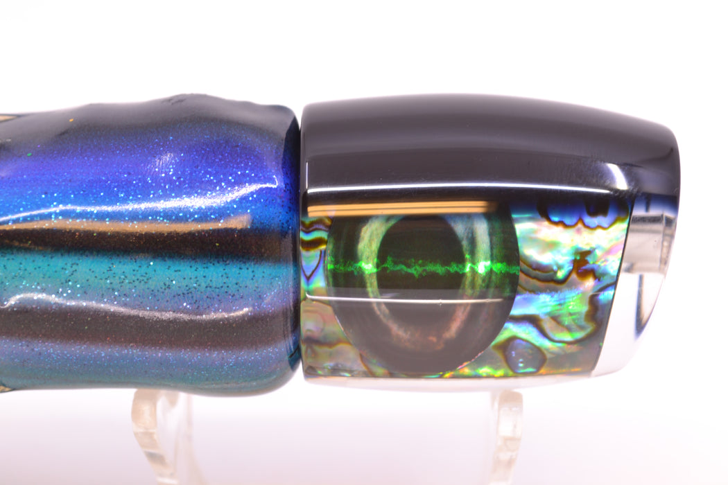 Moyes Lures Paua Shell Black Back Medium J-Boy 12" 5oz FT Vinyl Skipjack