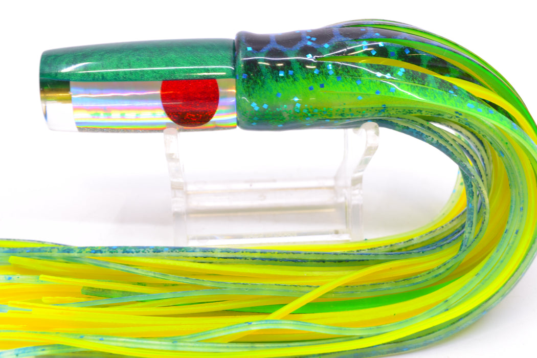 Koya Lures Silver Rainbow Pearl Green Back Red Eyes Hard Head 5.5" 2oz Skirted