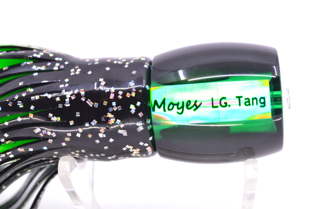 Moyes Lures Green MOP Black Back Taxi Eyes Large Tang 9" 3oz Skirted Black/Green