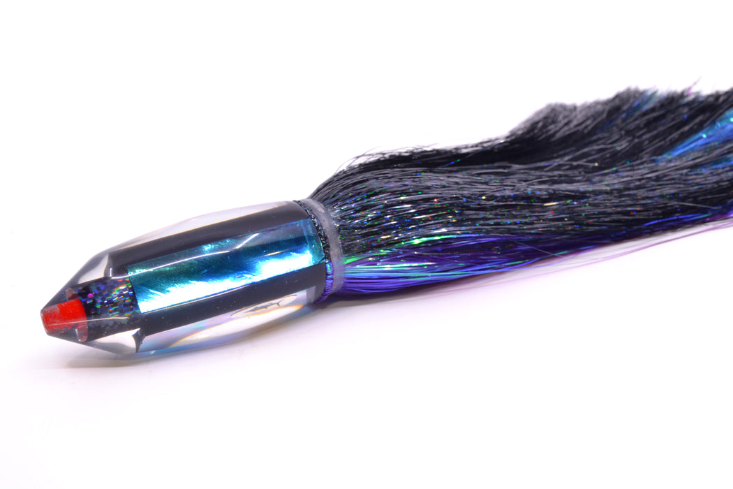 Aloha Lures Blue-Purple-Teal Dichro Black Rainbow Deep Six 9" 6oz Strobez Black-Purple