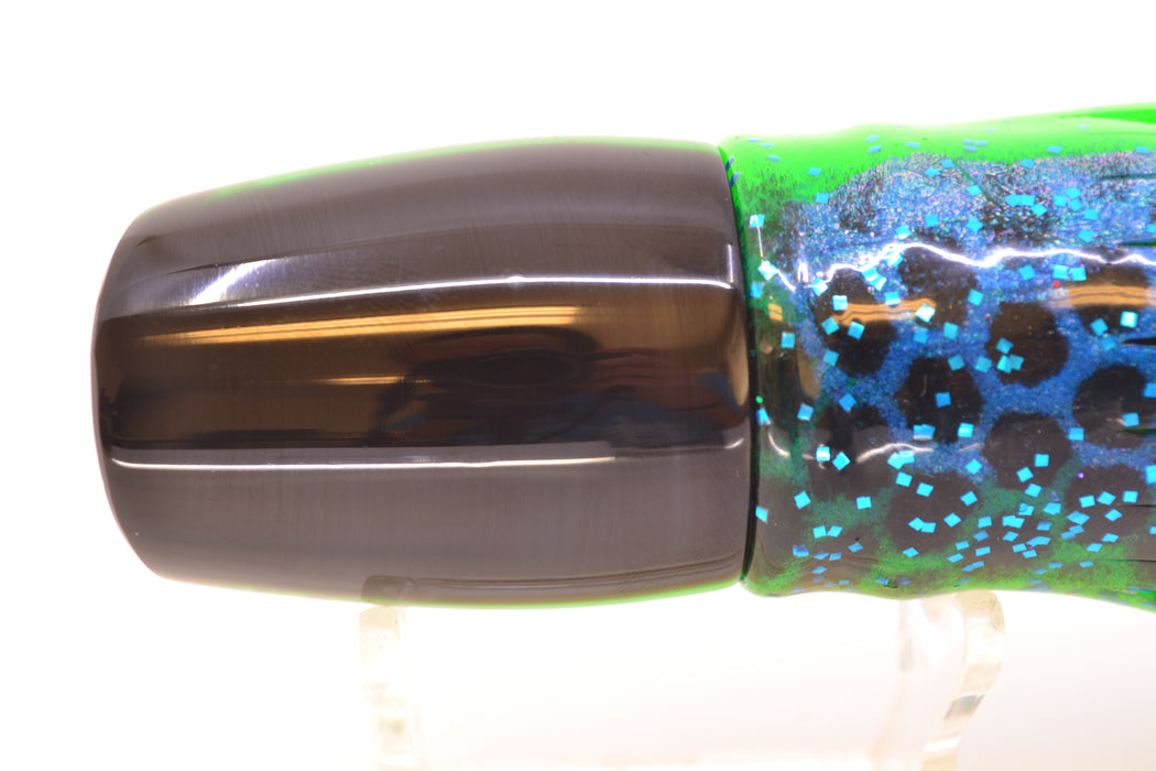 Marlin Magic Green MOP Black Back Baby Ruckus 10" 6.5oz Skirted Black Dots-Blue Dots