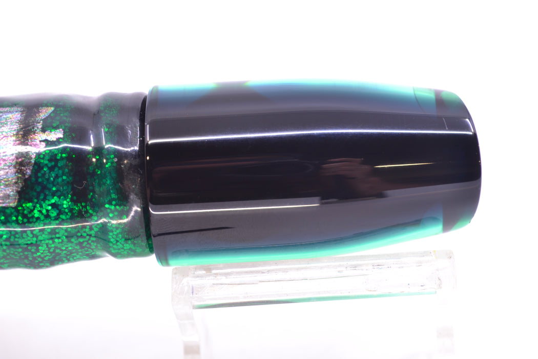 Moyes Lures Green Mirrored Black Back Small Plunger 9" 5oz Skirted Green Aurora GZE