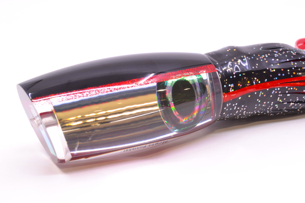 Moyes Lures Clear Mirrored Black-Red Back Punisher 16" 14.5oz Skirted Black/Red GZE