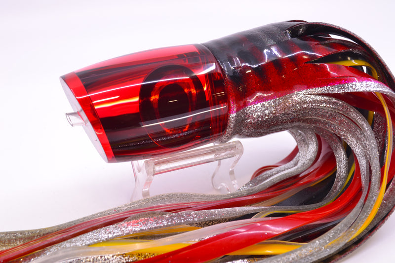 Moyes Lures Red Mirrored Hannibal 14" 9oz Skirted Red Aurora