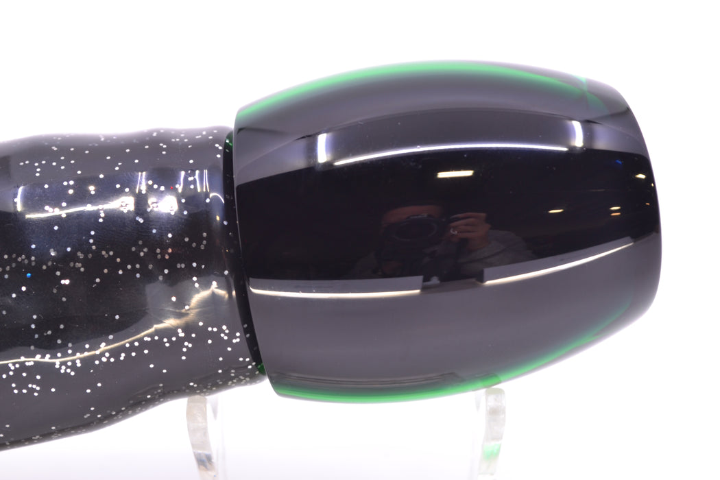 Moyes Lures Green Mirrored Black Back Taxi Eyes Large Blaster 14" 10.7oz Skirted Black GZE