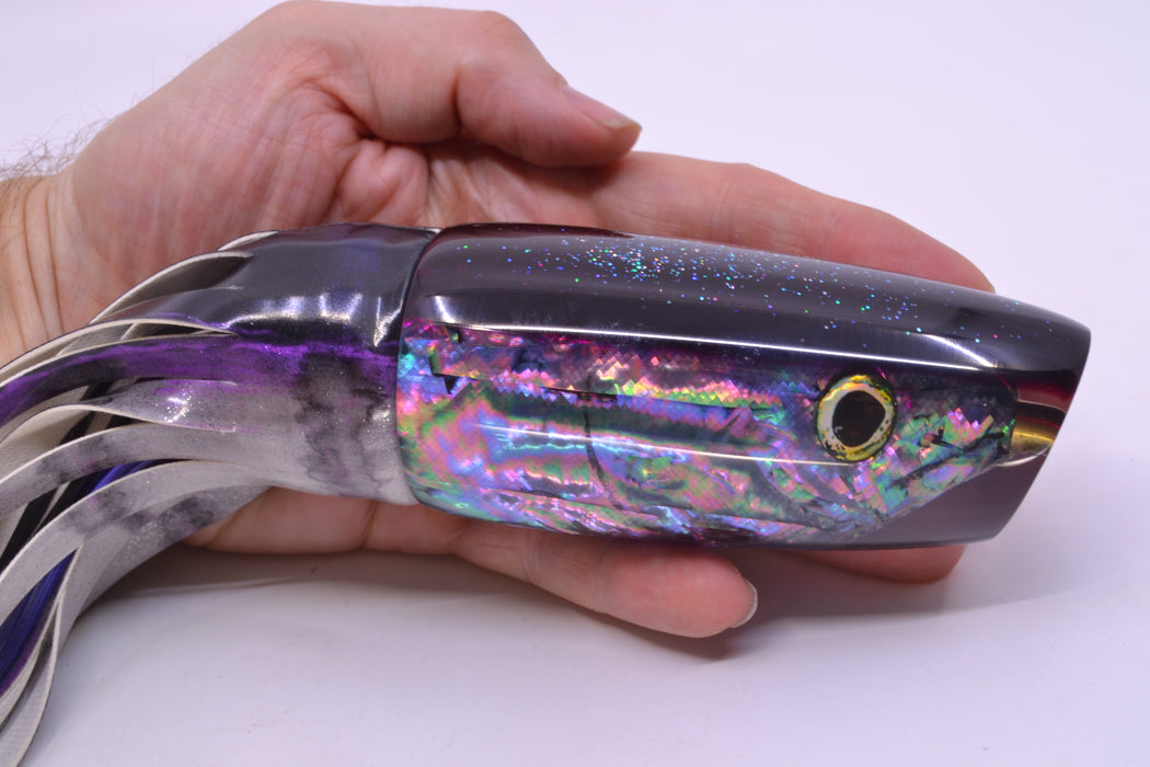 Ali'i Kai Lures Abalone Shell Fish Head Purple Back Large Plunger 14" 10.5oz FT Vinyl
