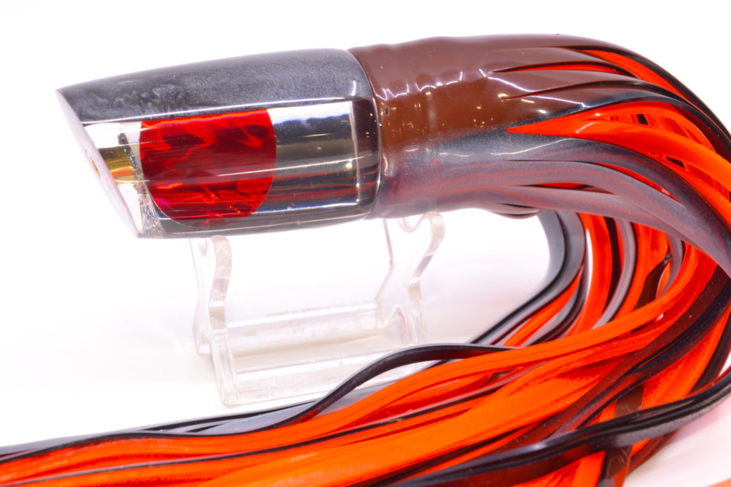 Koya Lures Mirrored Gray Back Red Eyes 614 9" 7oz Skirted Root Beer-Petrolero/Orange GZE